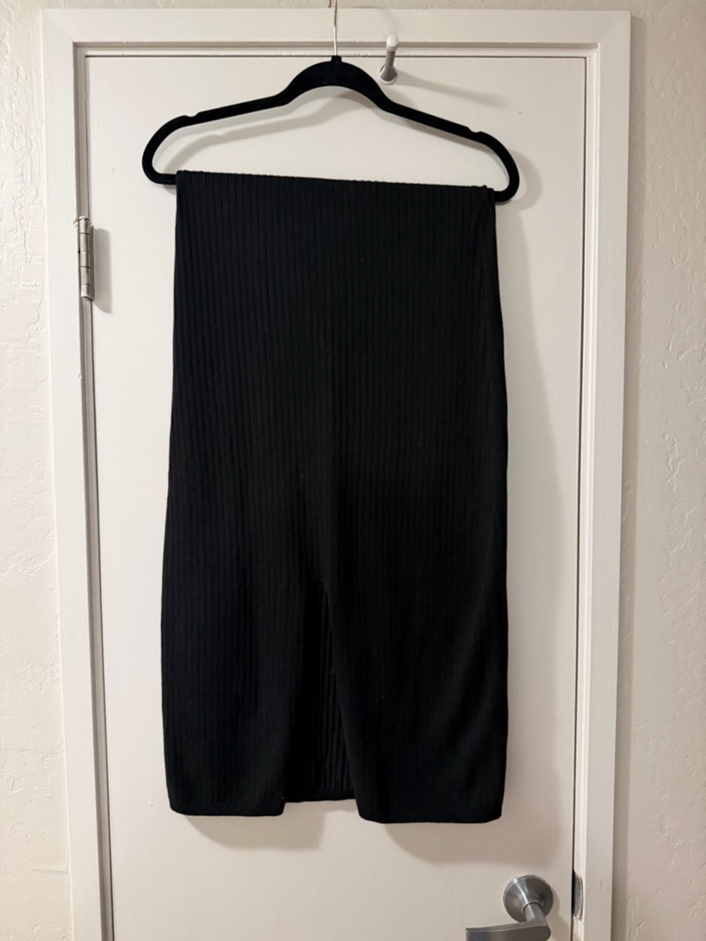 Free People Black Ribbed knit Midi Skirt